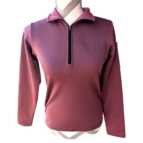 Kerrits Small Burgandy Wine Fleece Lined 1/4 Zip Equestrian Wear - Picture 2 of 11